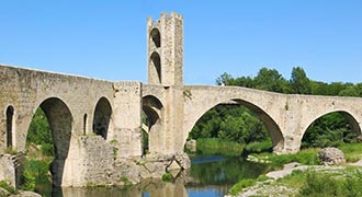 monuments near castle figueres catalonia bridge besalu girona