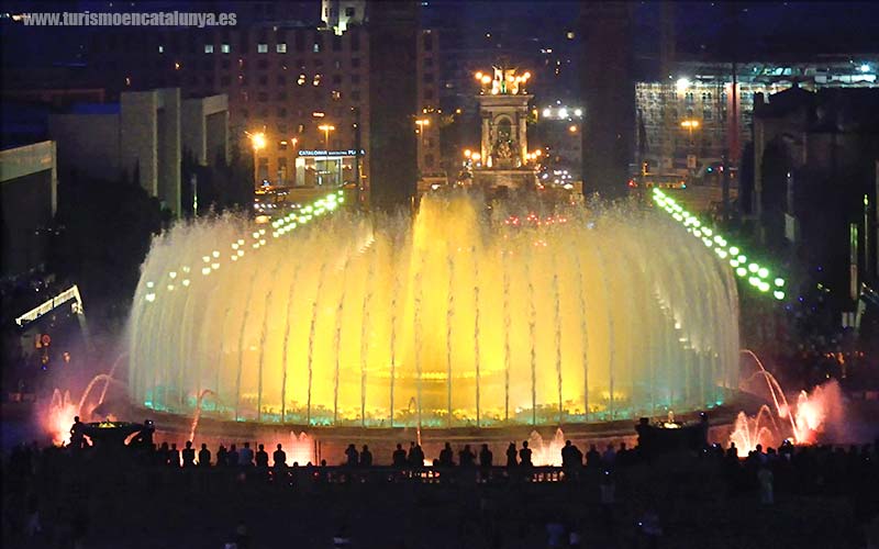  aerial view magic fountain barcelona water colors