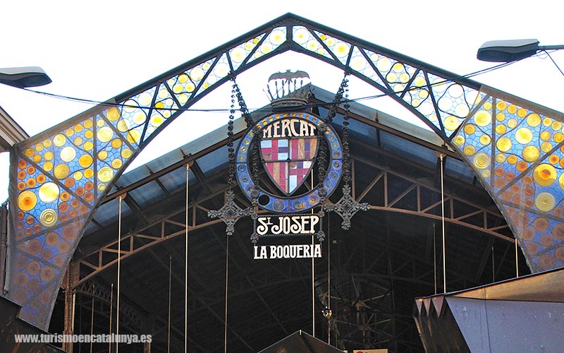 vista escut teulada mercat boqueria barcelona nucli antic