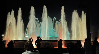 attractions Montjuic hill Magic Fountain